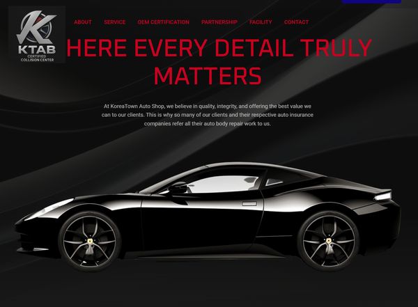 Korea Town Auto Body Shop Website