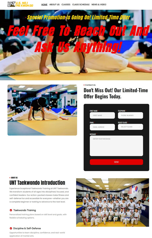 Taekwondo Website Design & Development